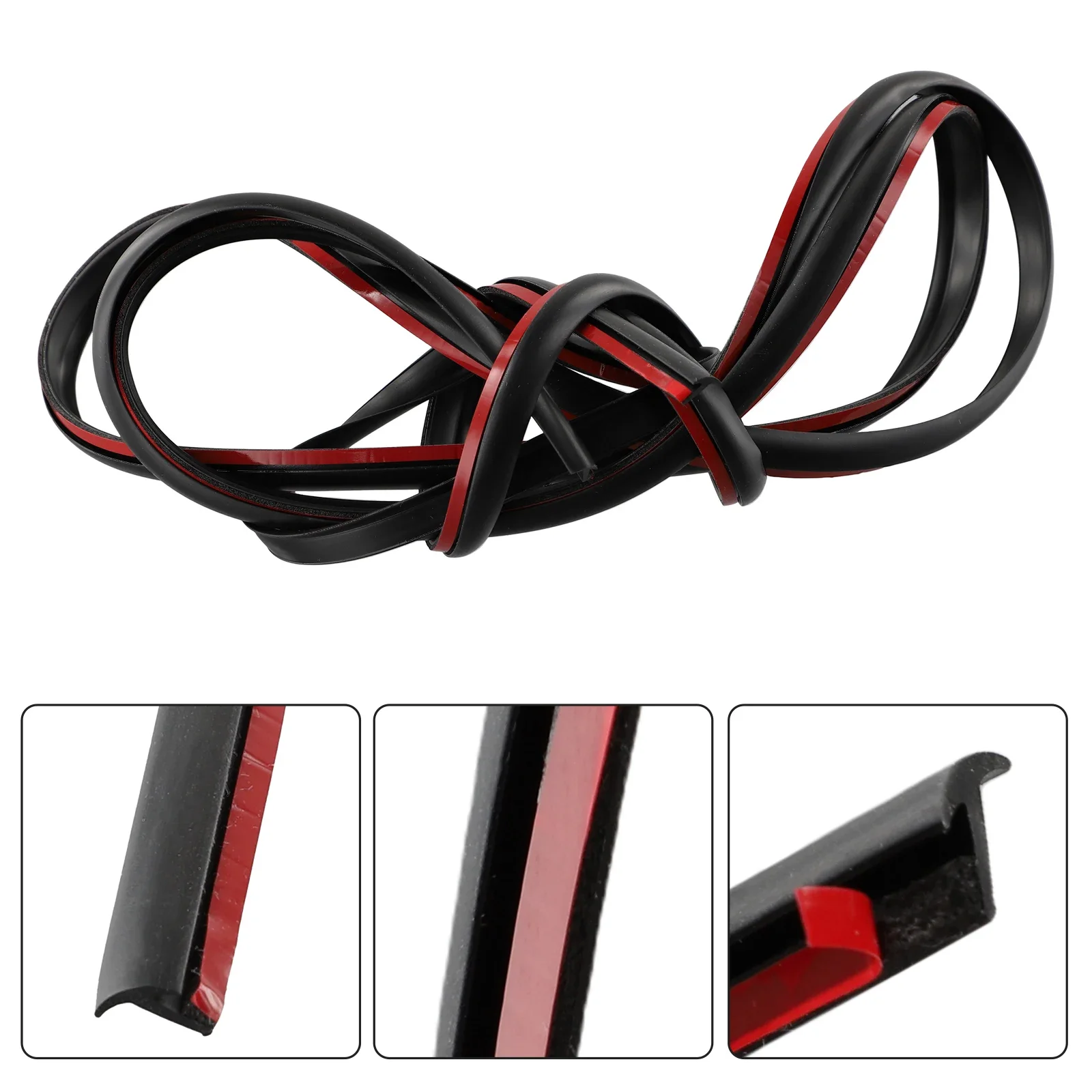 2M 8x10mm Car Rubber Sealing Strip Inclined T-Shaped Weatherproof Edge Trim Uni Versal Anti-Collision Adhesive Decorative Strip