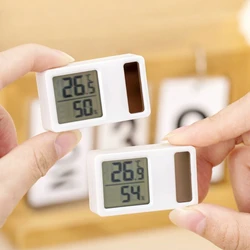 1PC Digital LCD Display Temperature Humidity Measurement Meter Gauge Solar Powered Thermometers Hygrometer for Home Room Office