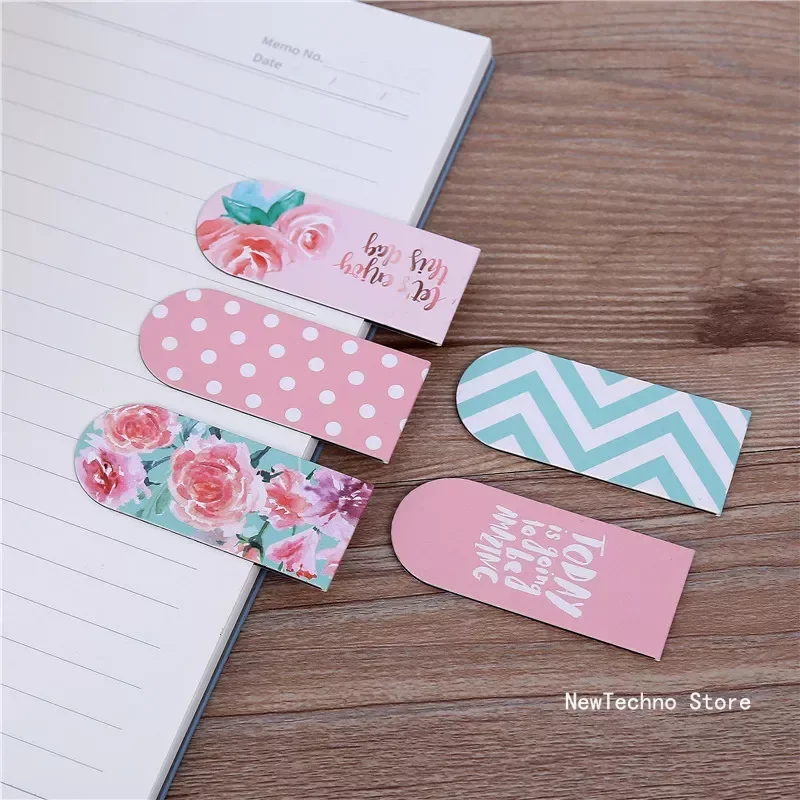 5pcs Kawaii Cute Cartoon Animal Paradise Magnetic Bookmarks Books Marker of Page School Office Supplies Korean Stationery