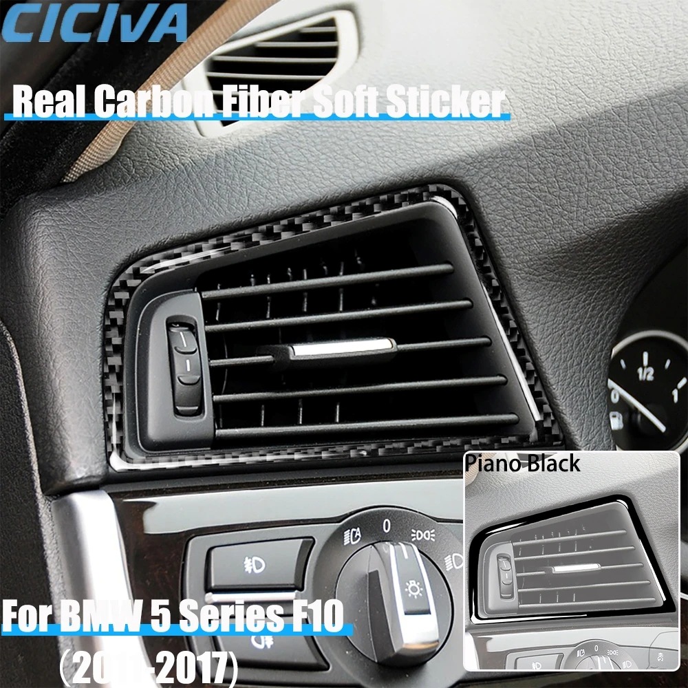 

Real Carbon Fiber Car Accessories Dashboard Air Vent Cover Soft Sticker For BMW 5 Series F10 2011 2012 2013 2014 2015 2016 2017