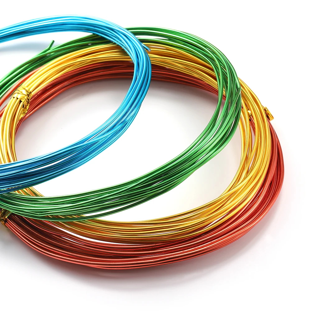 

2-10M Color Anodized Round Aluminum Wire 0.6-3mm Soft Painted Aluminium Craft Wire for DIY Jewelry Making & Handmade Findings