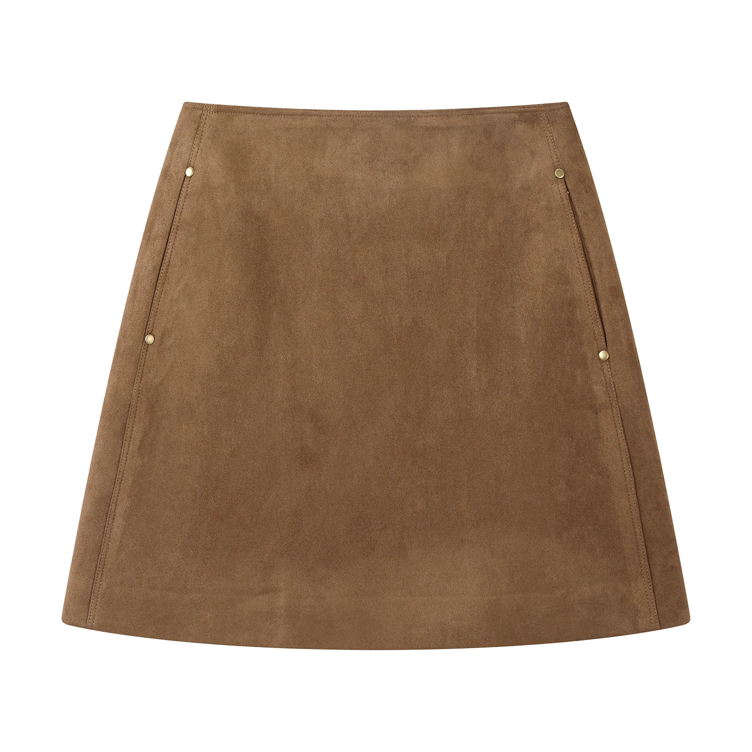 

Women's Deerskin Nap High Waist A-line Dress Autumn Winter Retro Short Skirts Fashion Solid Color Daily Commuting Skirt