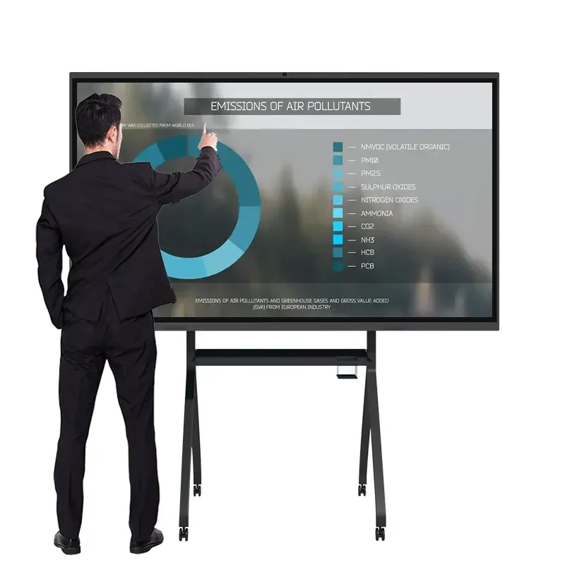 New White Board Interactive For School LED Black LCD 80 Infrared 10 Points Touch Screen 55 Inch Whiteboard Pen/finger Touch