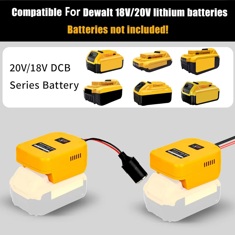 

Battery Adapter For Dewalt/Milwaukee 18V Lithium Battery, 20V to 12V Step-Down Power Converter Suitable For DIY Power Wheels