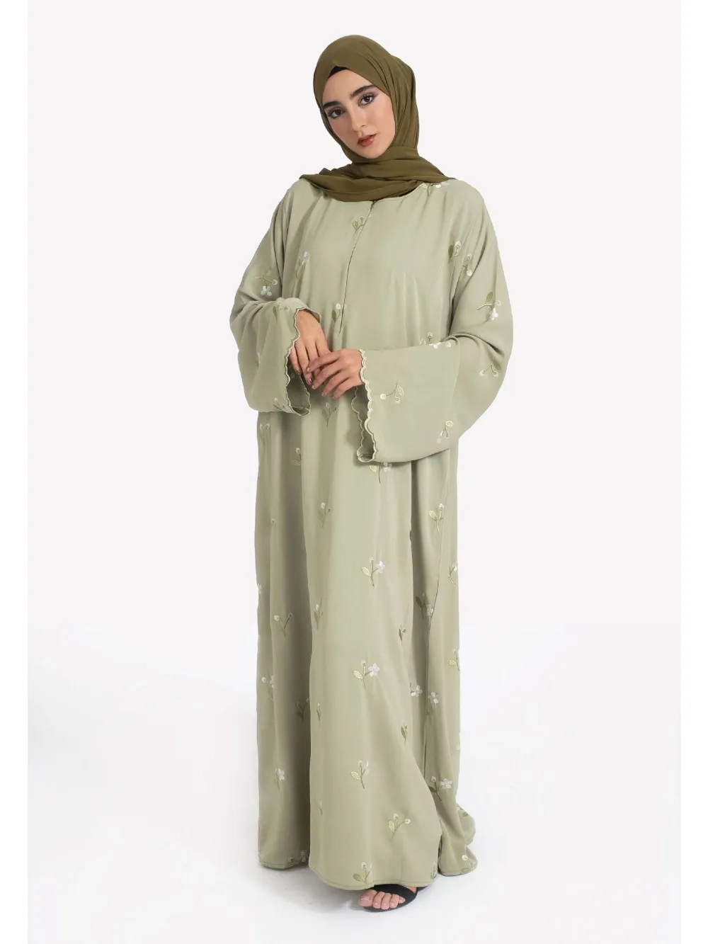 Eid Abito da donna Abaya musulmano Fiore ricamo Party Jalabiya Ramadan Abiti lunghi Abiti Largos Abito lungo arabo Marocco Caftano