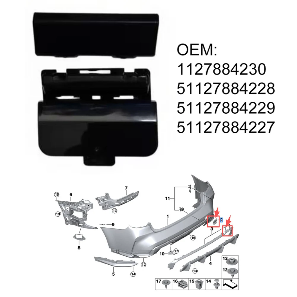 Tow Hook Opening Protection Tow Hook Cover Precision Molded Fit Direct Snap-in Installation Supports Multiple Trim Versions