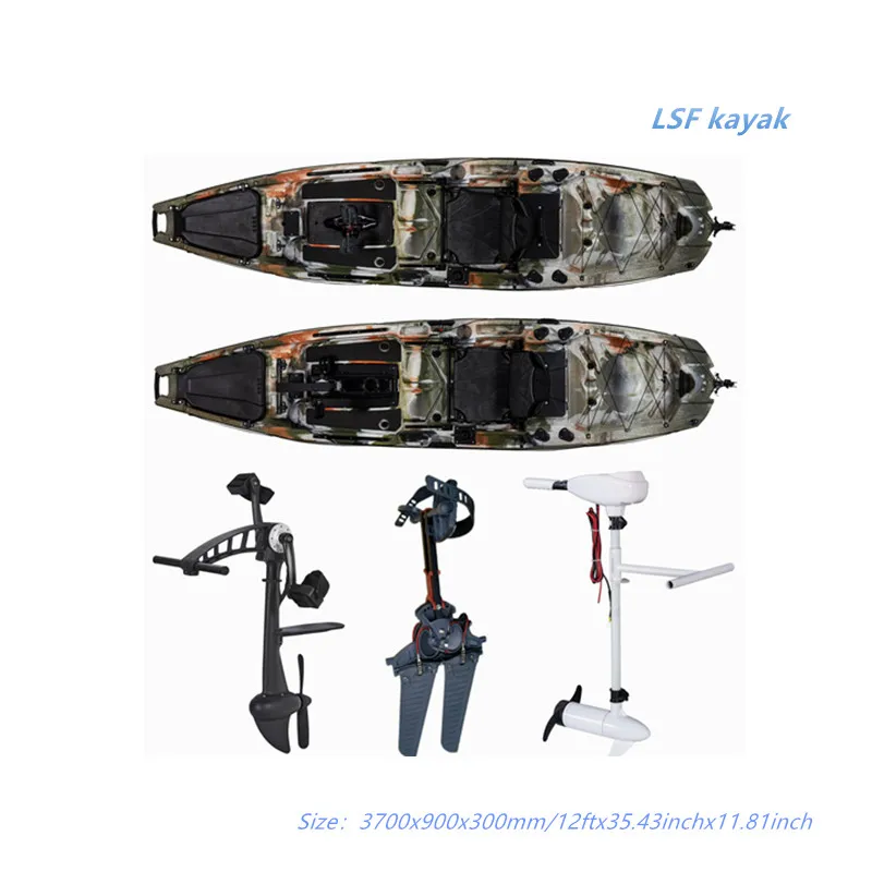 Versatile Pedal Drive System Flapper Propeller Motor Changeable for 2-Person Sea Fishing Kayak-Adjustable Durable 220kg Capacity
