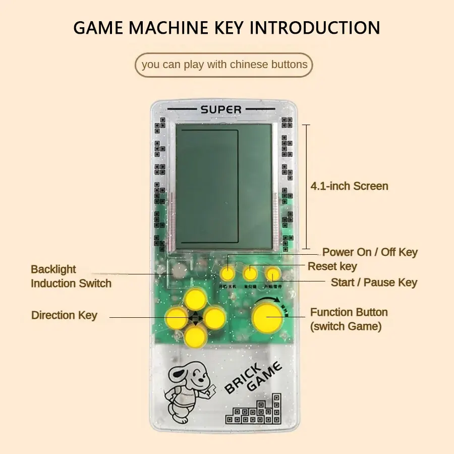 Jeu Rétro Cadeau Enfants Console De Jeu Rétro Cubique 999 En 1 - Écran 8,1 Cm - 26 Jeux Intégrés - Portable - Orange Console Portable Jeu 999 En 1 CZT