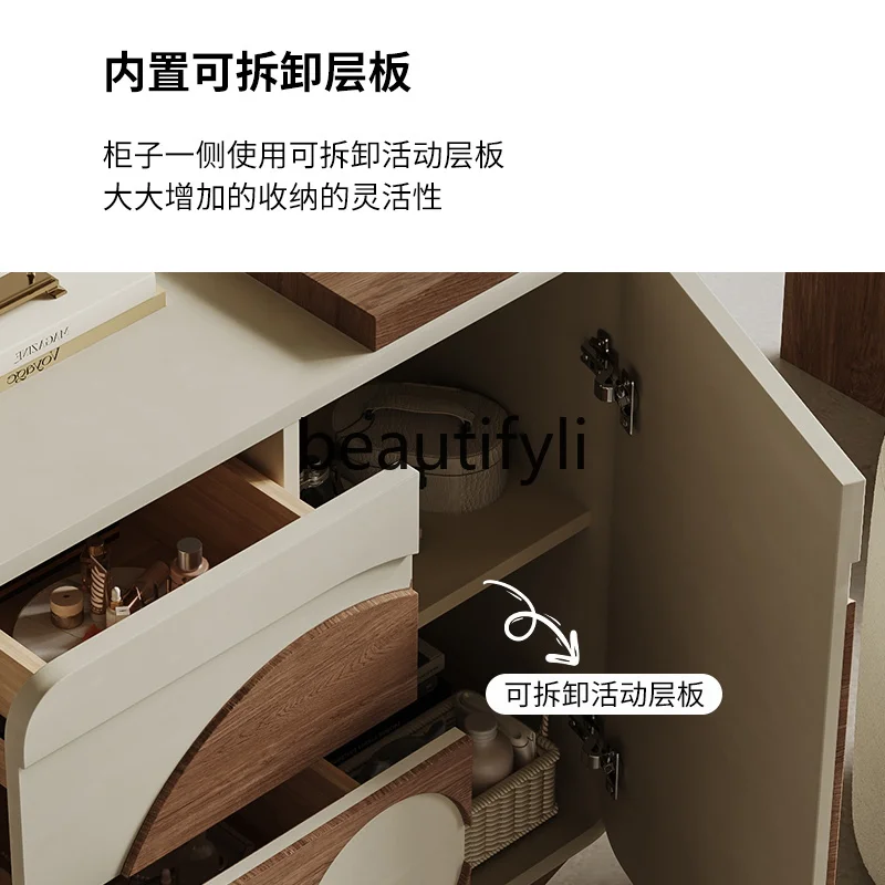 Master bedroom storage cabinet dresser chest cabinet integrated antique solid wood small makeup table designer creativity