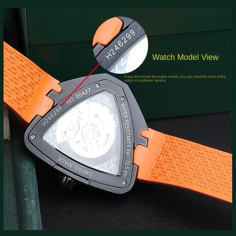 Pulseira de relógio FKM de alta qualidade para Hamilton Ventura H 245950   H H H 245850   H H H 245510   H H H 245550   Pulseira de borracha pulseira macia à prova d'água 20 mm