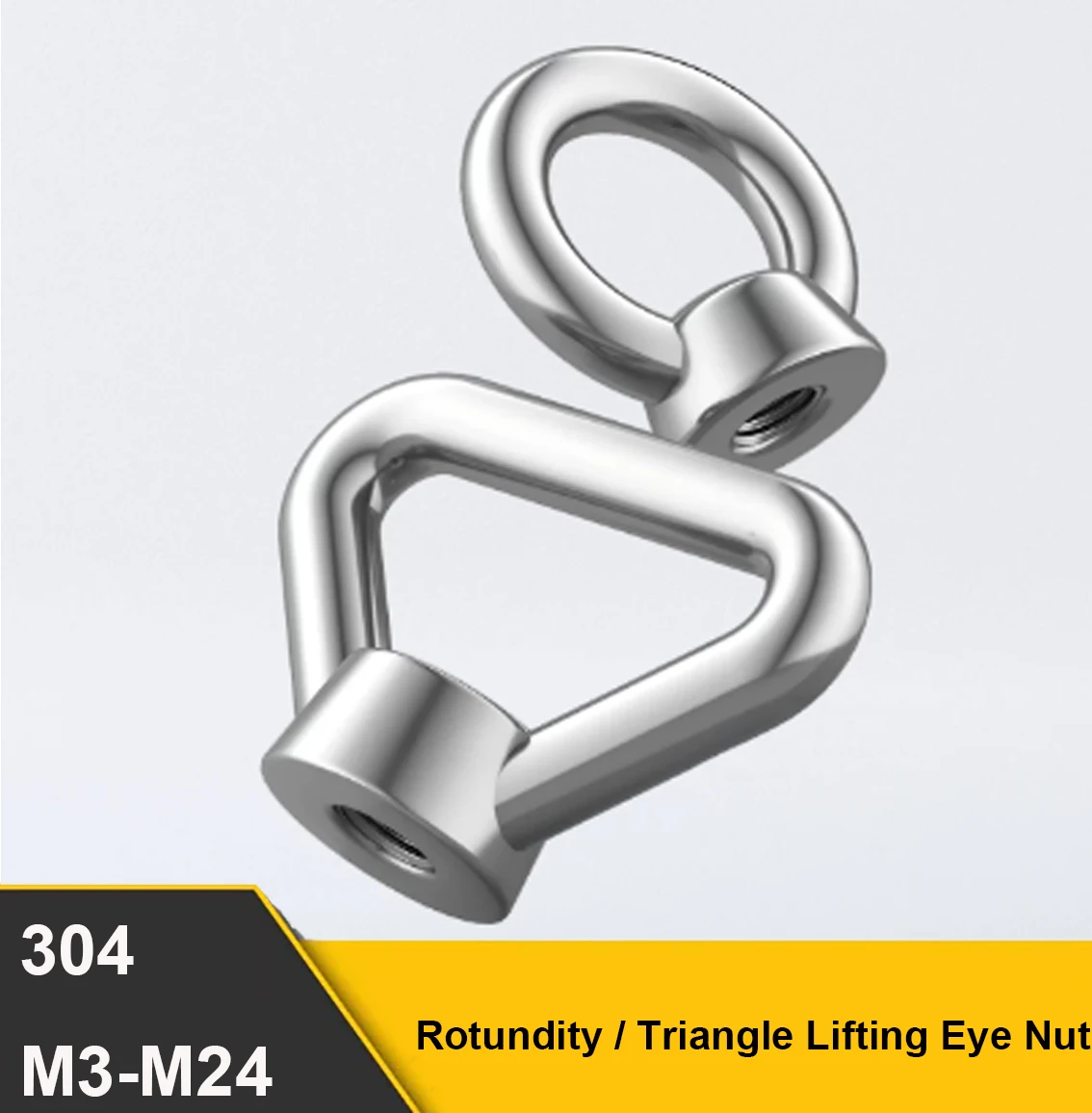 304 Stainless Steel M3-M24 Rotundity / Triangle Lifting Eye Nut Thumb Nuts Ring Bolt Mechanical Equipment Lifting  Hoisting