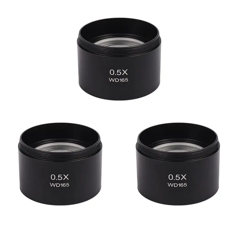 A84E-3X Wd165 0.5X Stereo Microscope Auxiliary Objective Lens Barlow Lens With 1-7/8 Inch(M48mm)Mounting Thread