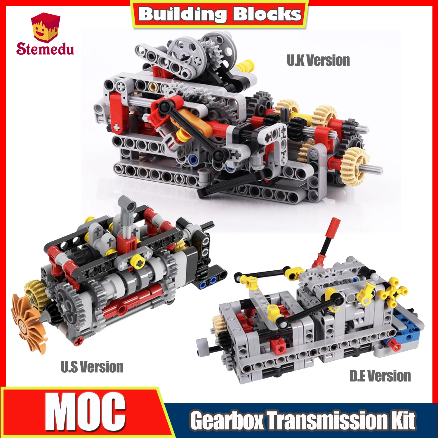 

6 Speed U.S. Version Manual Gearbox MOC Building Brick Set 8 Speed U.K. D.E. Version Manual Transmission Toys Kit for Kids