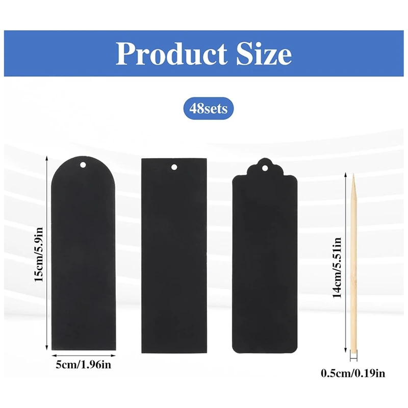 Arco-íris Scratch Bookmarks para Sala de Aula, DIY pendurado Gift Tags, Scratch Tool Ribbon, Party Favors