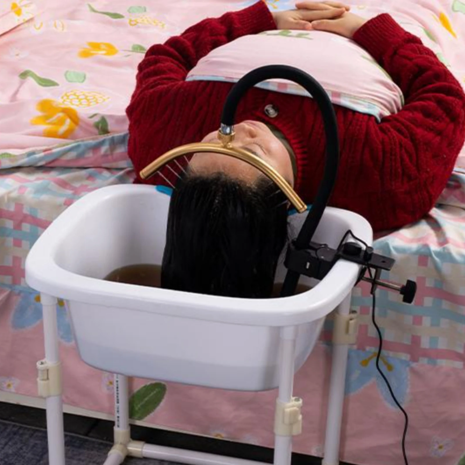 Hair Washing Circulation Device Flexible Hose Hair Washing Pump Shampoo Rinse Pump Curved Outlet Tube Power Cord