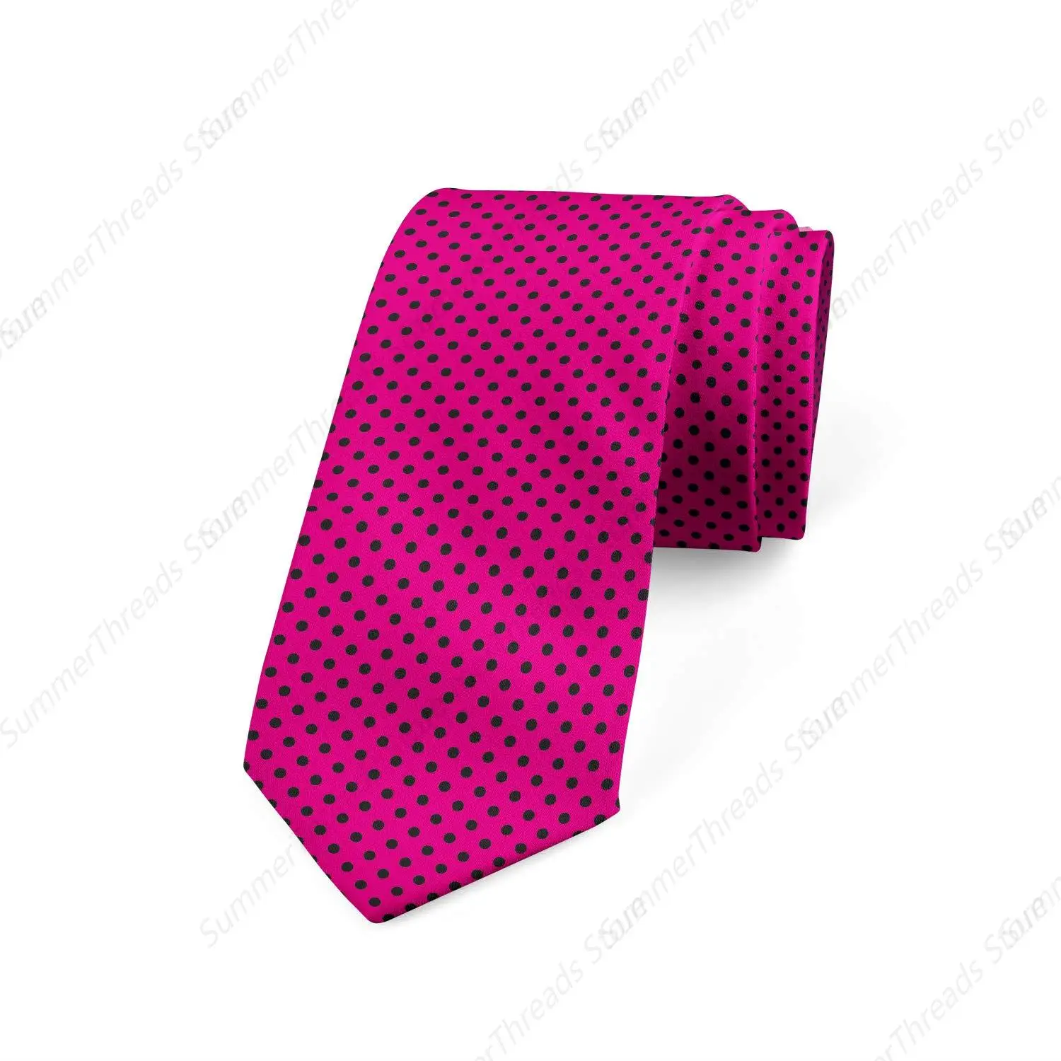 Men's Tie, Pop Art Inspired Dots Pink Black Ties