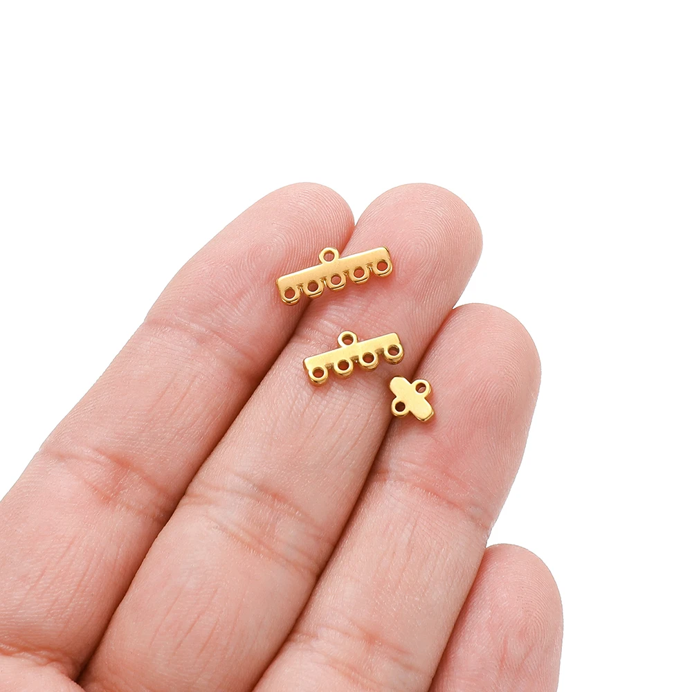 20pcs Stainless Steel Multilayer Layer Clasp Bails Chains Connectors for DIY Jewelry Necklaces Earring Accessories Making Crafts