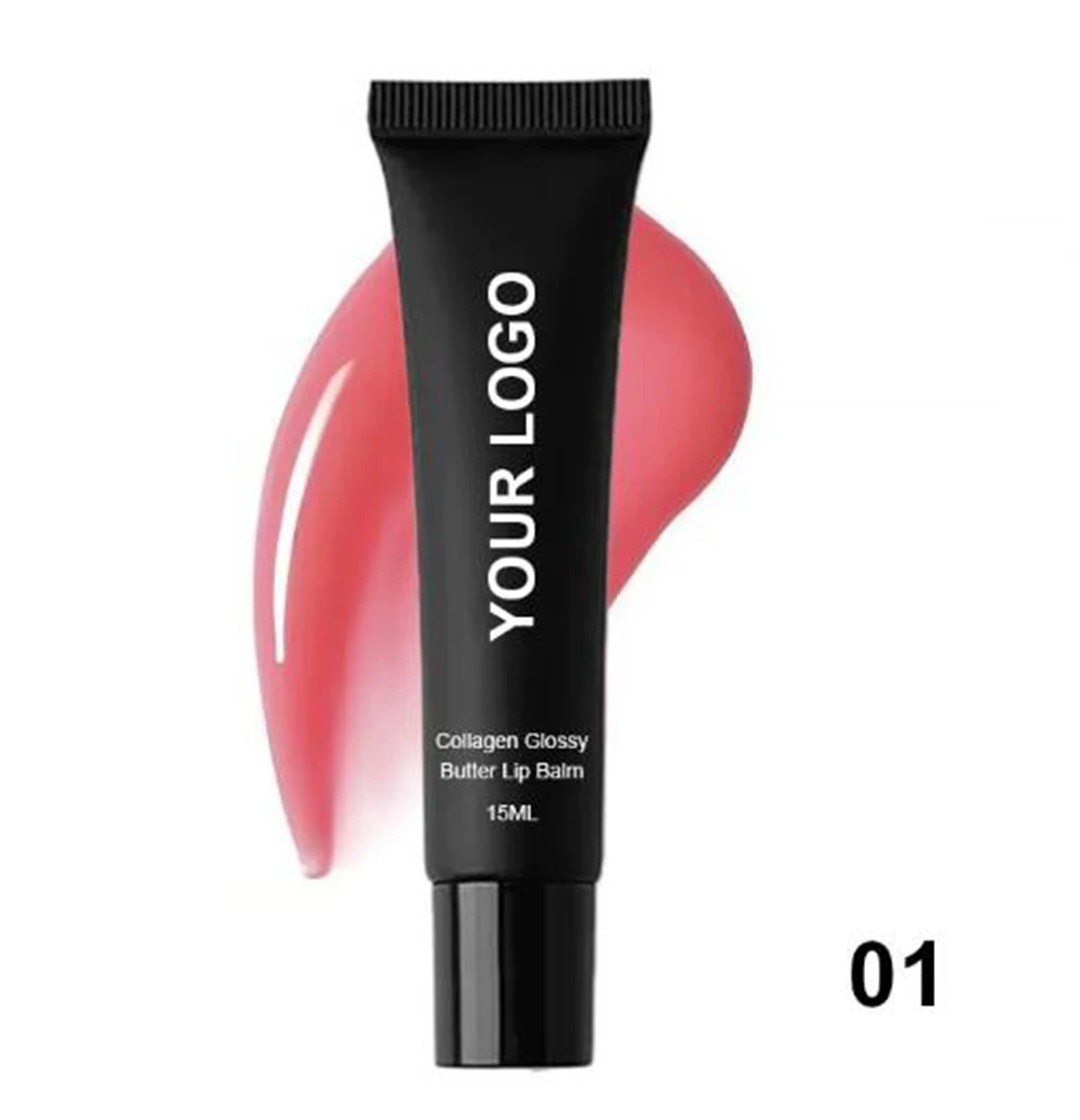 ลิปบาล์มแบบหลอดสีดำ 15 มล. แบรนด์ส่วนตัว สีติดทนนาน ชุ่มชื้น บำรุงริมฝีปาก 4 สี รับผลิตโลโก้ตามสั่ง จำนวนมาก ไม่ทดลองกับสัตว์