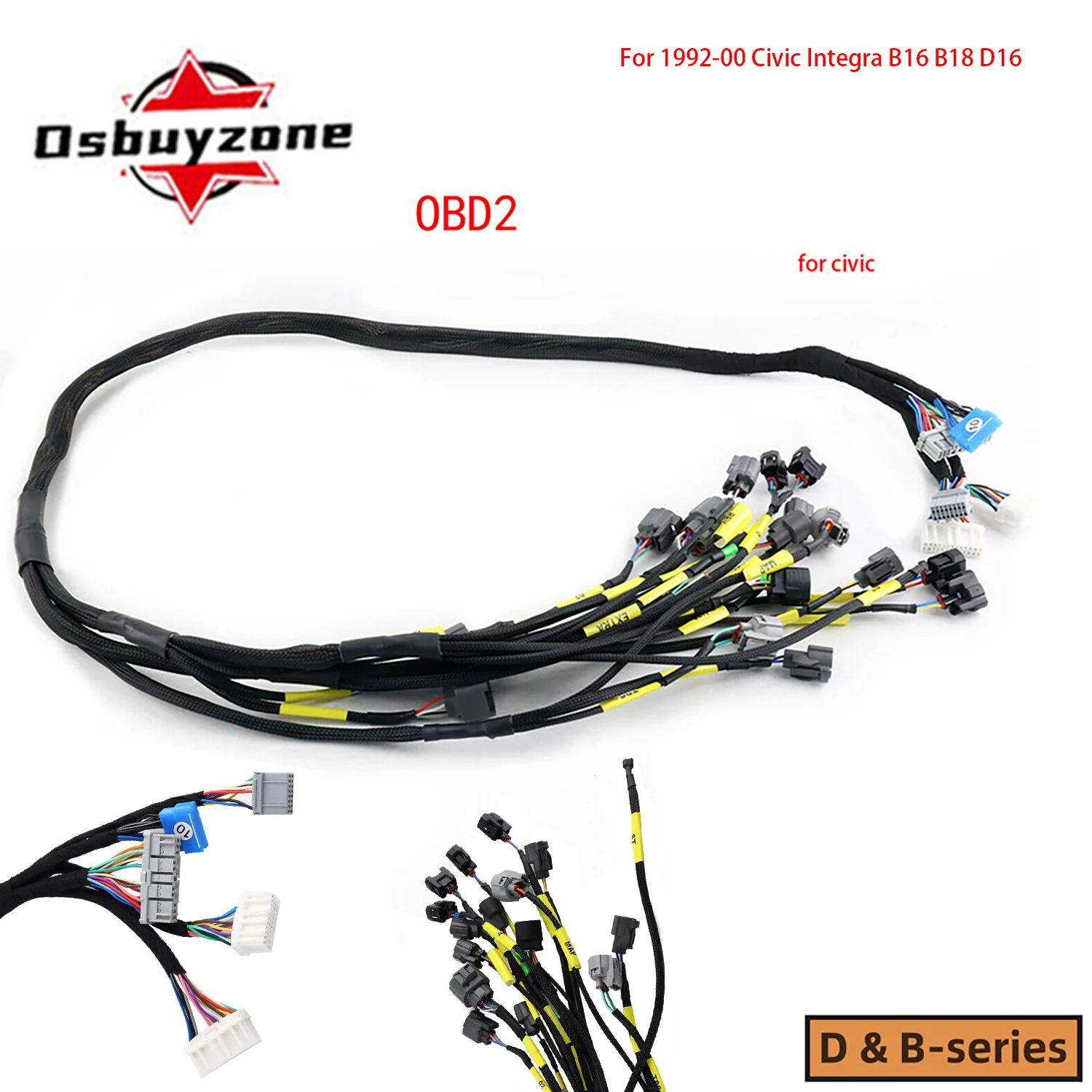 

Tucked Budget Engine Harness FOR Civic Integra B16 B18 D16 OBD2 D&B Series CNCH-OBD2-1 Embedded REPLACMENT accessories