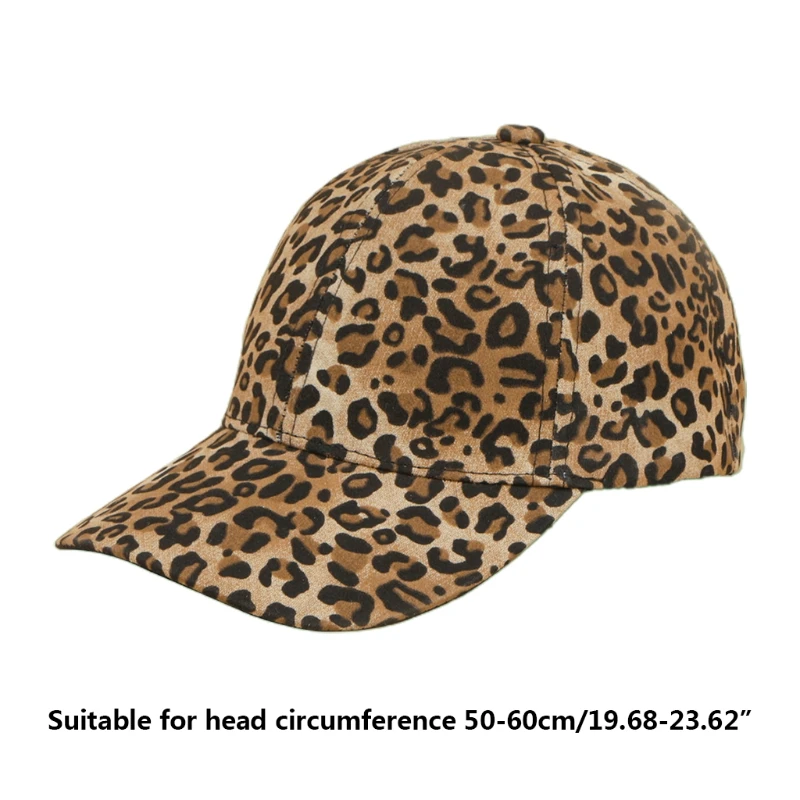 Vintage Sunhat in Street with Full Cover Leopard Pattern Wide Curved Brim Suitable for Unisex Women Men