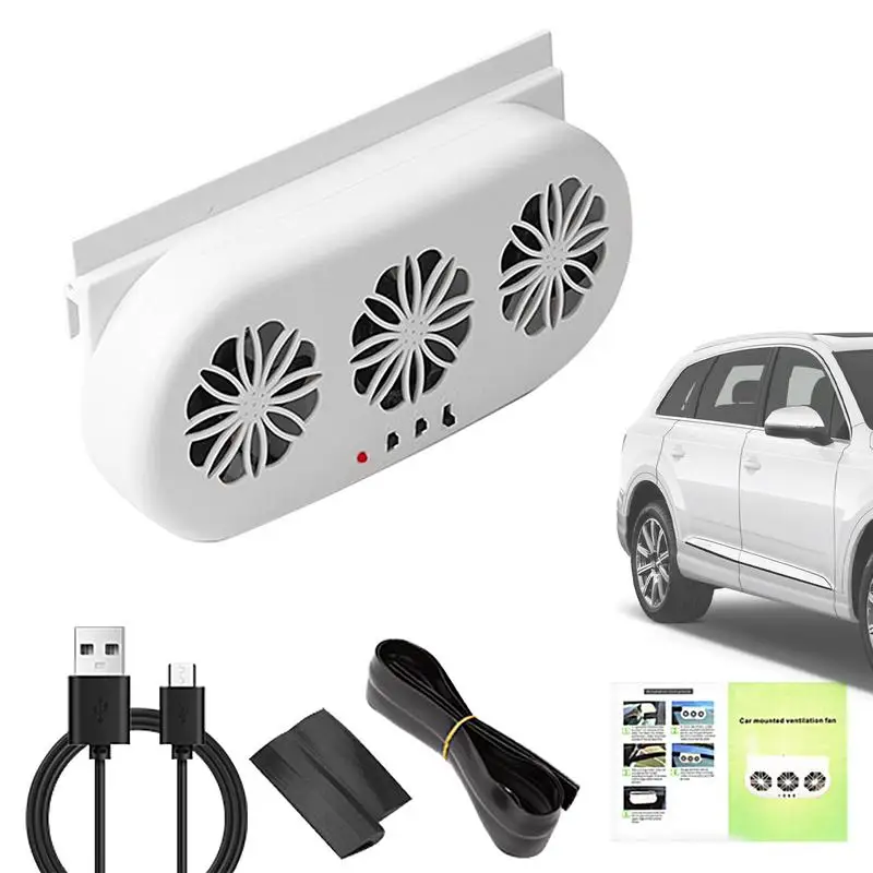 Car Exhaust Fan Auto Ventilation Fan with Solar Power Supply Energy Saving Air Circulation Fan for Trucks RVs Sedans