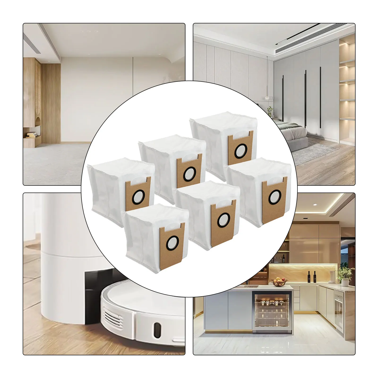 For Robot Vacuum Large Capacity Replacement Dust Bags Maintain Clean Floors Hassle-free Operation Cleaner Home Environment
