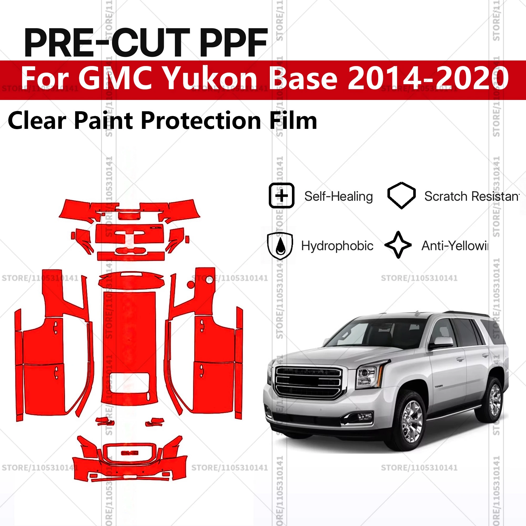 

Pre-Cut Paint Protection Film PPF Transparent Car Film Automotive PPF Full Vehicle Professional For GMC Yukon Base 2014-2020