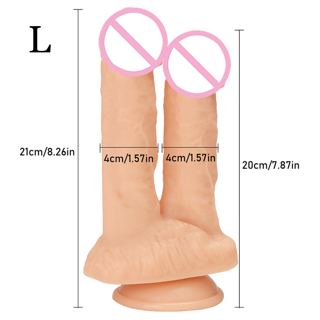Huge Double Dildos Stimulate Vagina and Anus Penis with Suction Cup Thick Phallus Soft Dick Sex Toys for Women Masturbation
