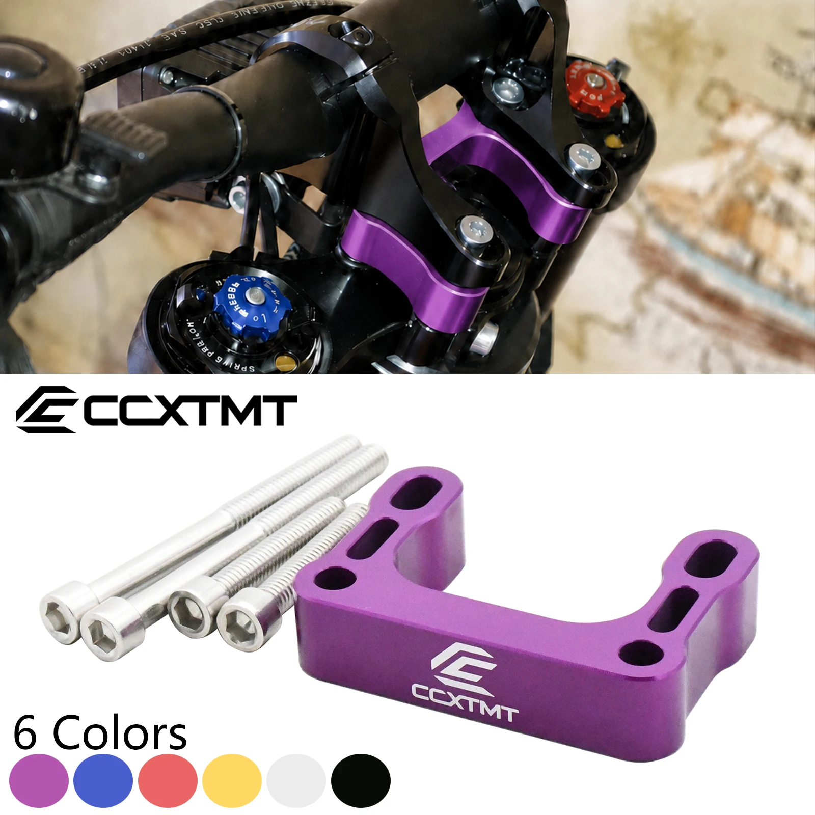 Image of Für Sur Ron Light Bee X S L1E Segway X160 X260 E-Bike-Teile CNC 6061 Aluminium 15MM Verstärkte Lenkerhöhung Klemme