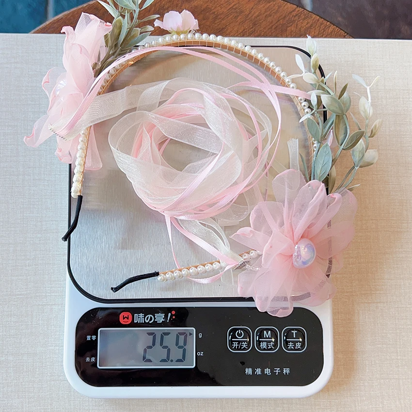 2026 Mädchen Perlenblumen-Haarreif mit abnehmbarem Bandquasten, chinesischer Hanfu-Stil, Haarband mit simulierten Blumen und Schmetterlingen – Detail 9