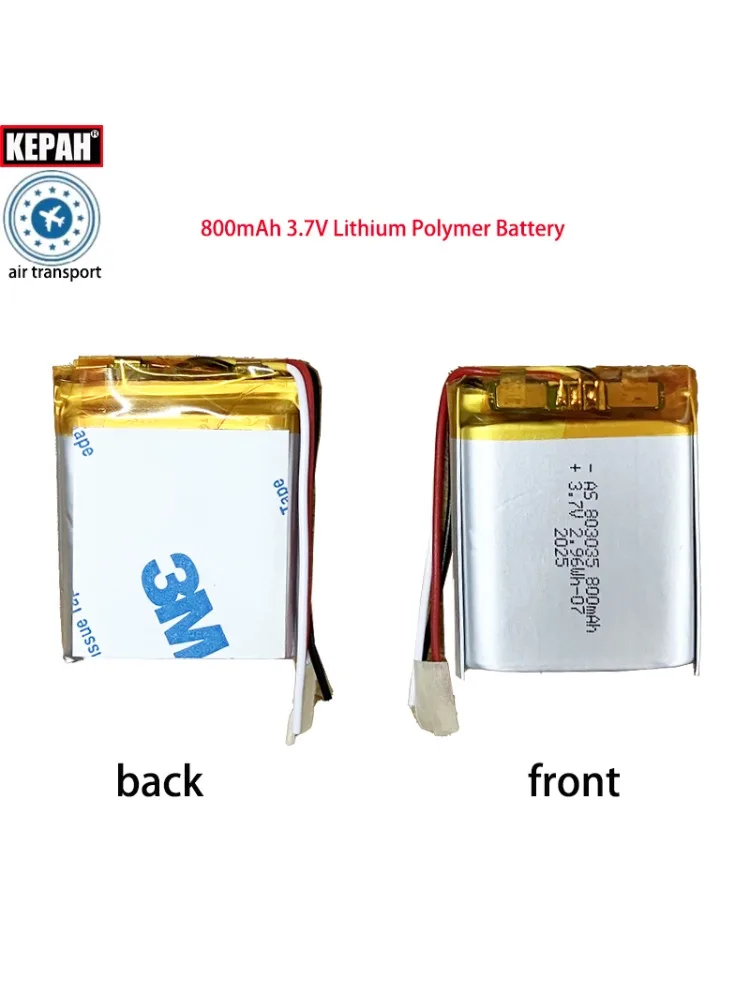 AliExpress KEPAH 3.7V, 803035 800mah Polymer lithium battery,for MP3,MP4,MP5,GPS,radio,power bank,mini speakers,bicycle taillights,LED lights,fan