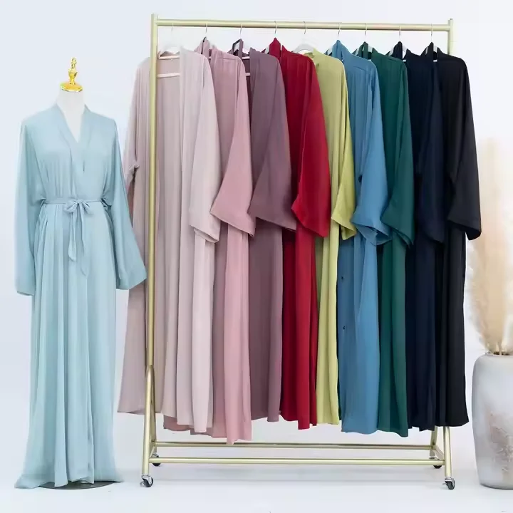Eid dubaï ouvert Abaya femmes Robe longue musulmane Kimono Cardigan turquie caftan Robe Islam vêtements Jalabiya Caftan Ramadan Kebaya