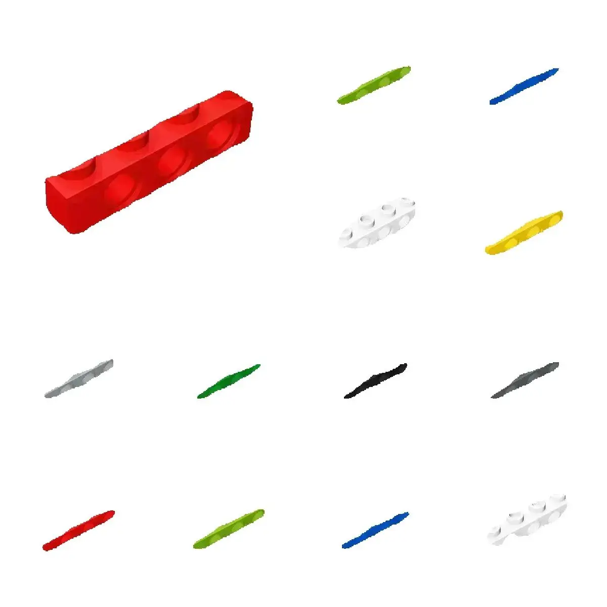 

50pcs 3701 Technical Brick 1 x 4 with Hole Bricks Collections Bulk Modular GBC Toy For Technical MOC DIY Buildings Blocks Compat