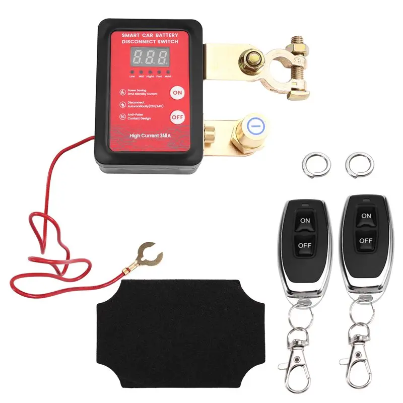 

X39A-Battery Disconnect Switch 12V/24V 240A Digital Display Remote Control Automatic Power-Off Switch For Car Boat Battery