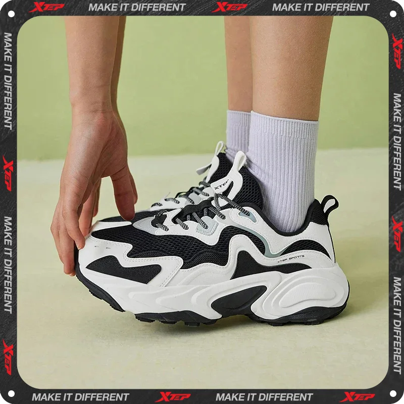Damskie buty codzienne Xtep, letnie modne buty sportowe z grubą podeszwą, odporne na ścieranie, miękkie buty outdoorowe do noszenia na co dzień 876218320043