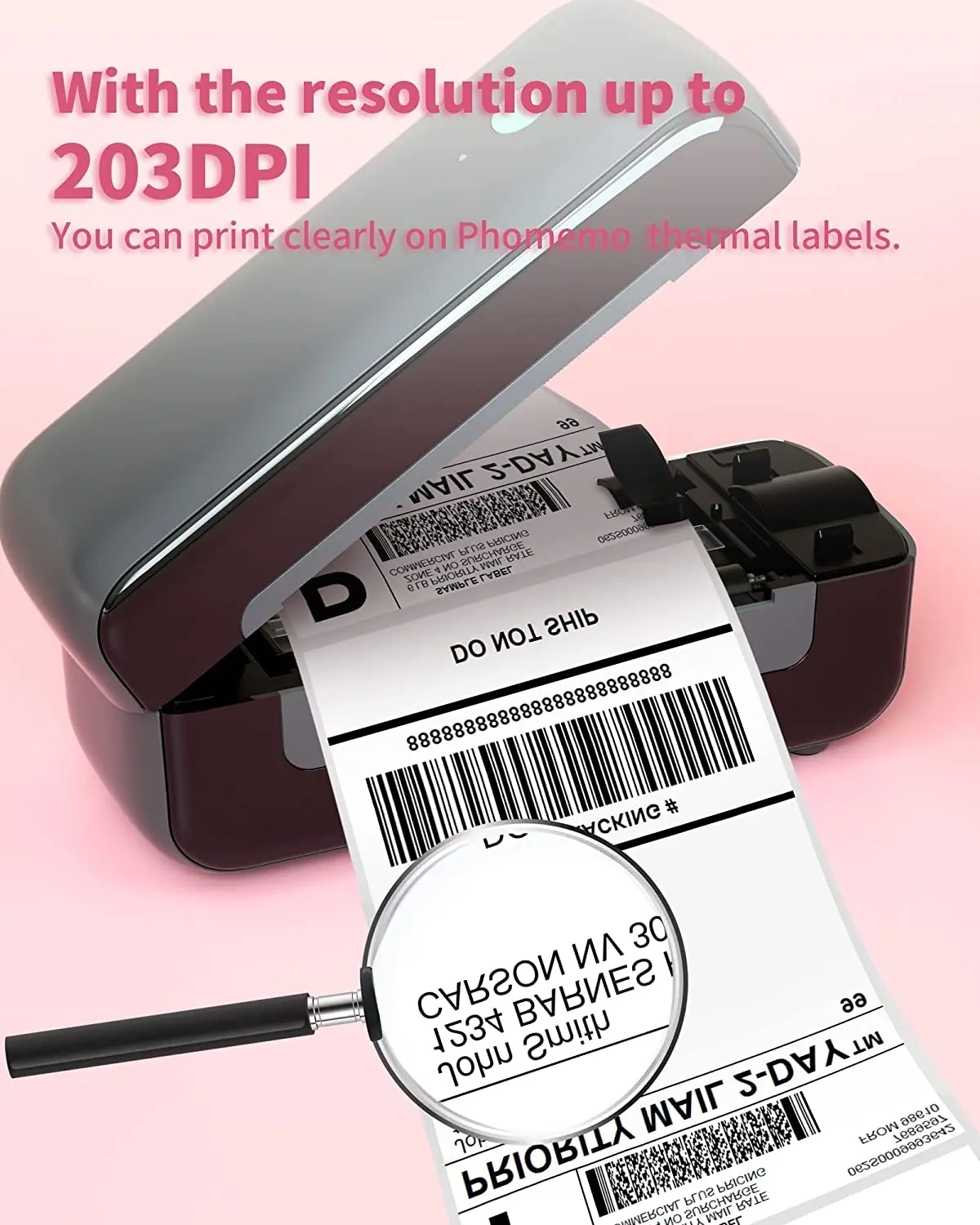 Address Label Printer 4x6 Inch Logistic Phomemo PM-246S Thermal Shipping Package Label Maker with Free Own 