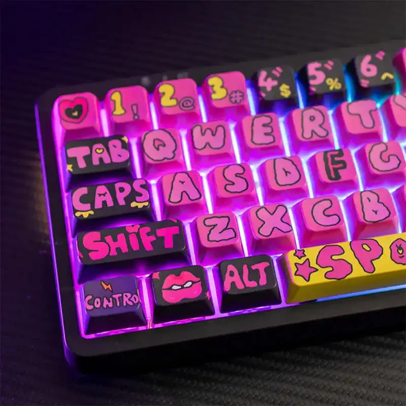 

140 Keycaps BPT Keycaps Original MDA MOA Profiled 5-sided Hot-lifted Pink Keycaps for MX Switch Gaming Mechanical Keyboards