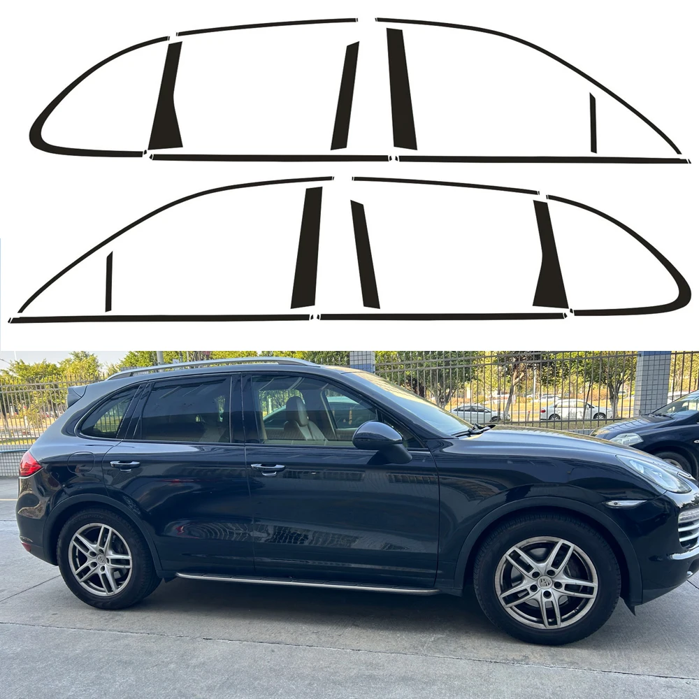 

Chrome Delete Blackout Vinyl Overlay For 2010-2016 Porsche Cayenne Window Trim (Gloss Black/matte)