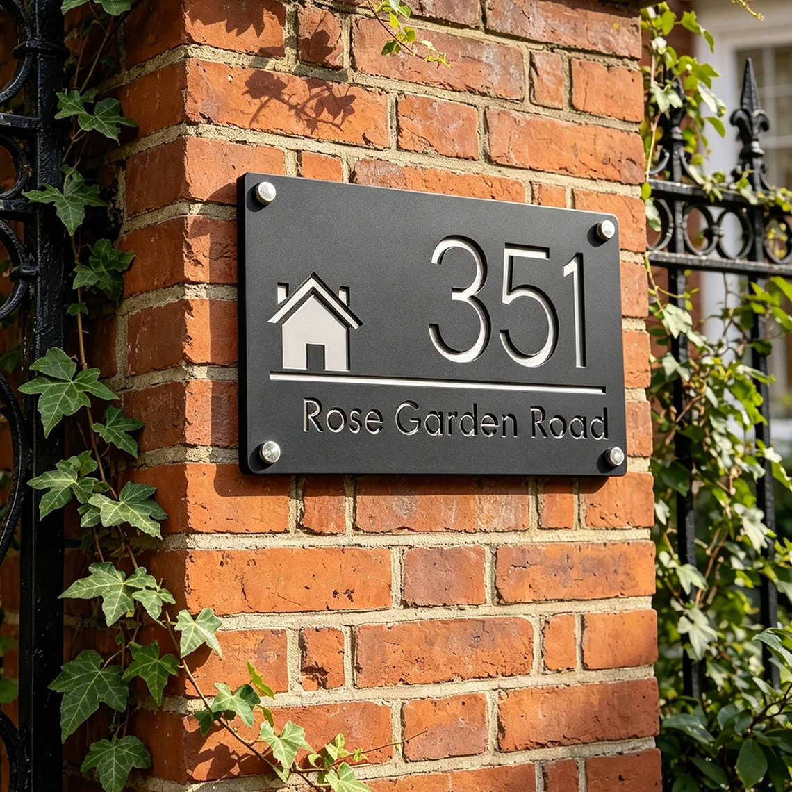 

Large Customized Outdoor House Numbers Sign 3D Acrylic Sign Family Name Plate Door Signs -Customize Your Logo