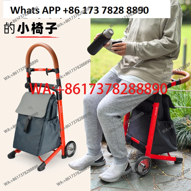 Sitting in a small, taking a break, buying groceries, queuing up as a magical tool, lightweight and foldable