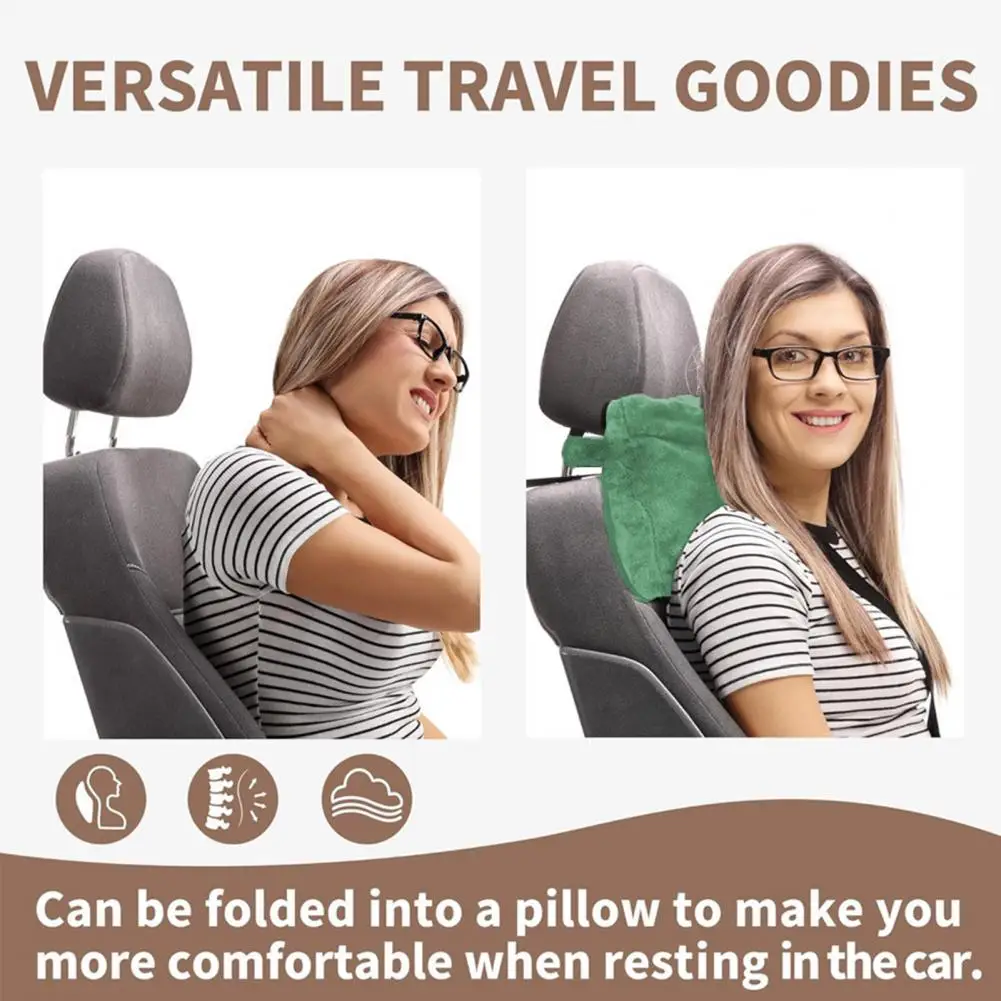 Warm Travel Blanket Travel Blanket Pillow Combo Soft Fleece 2-in-1 Foldable Airplane Blanket with Luggage Strap Compact Travel