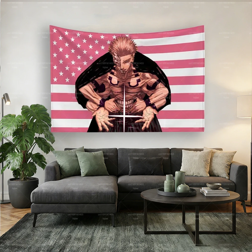 J-Jujutsu K-Kaisen R-Ryomen Sukuna Anime American Flag Tapestry Flaga Outdoor Decorations Garage Decoration  Flags for Bedrooms