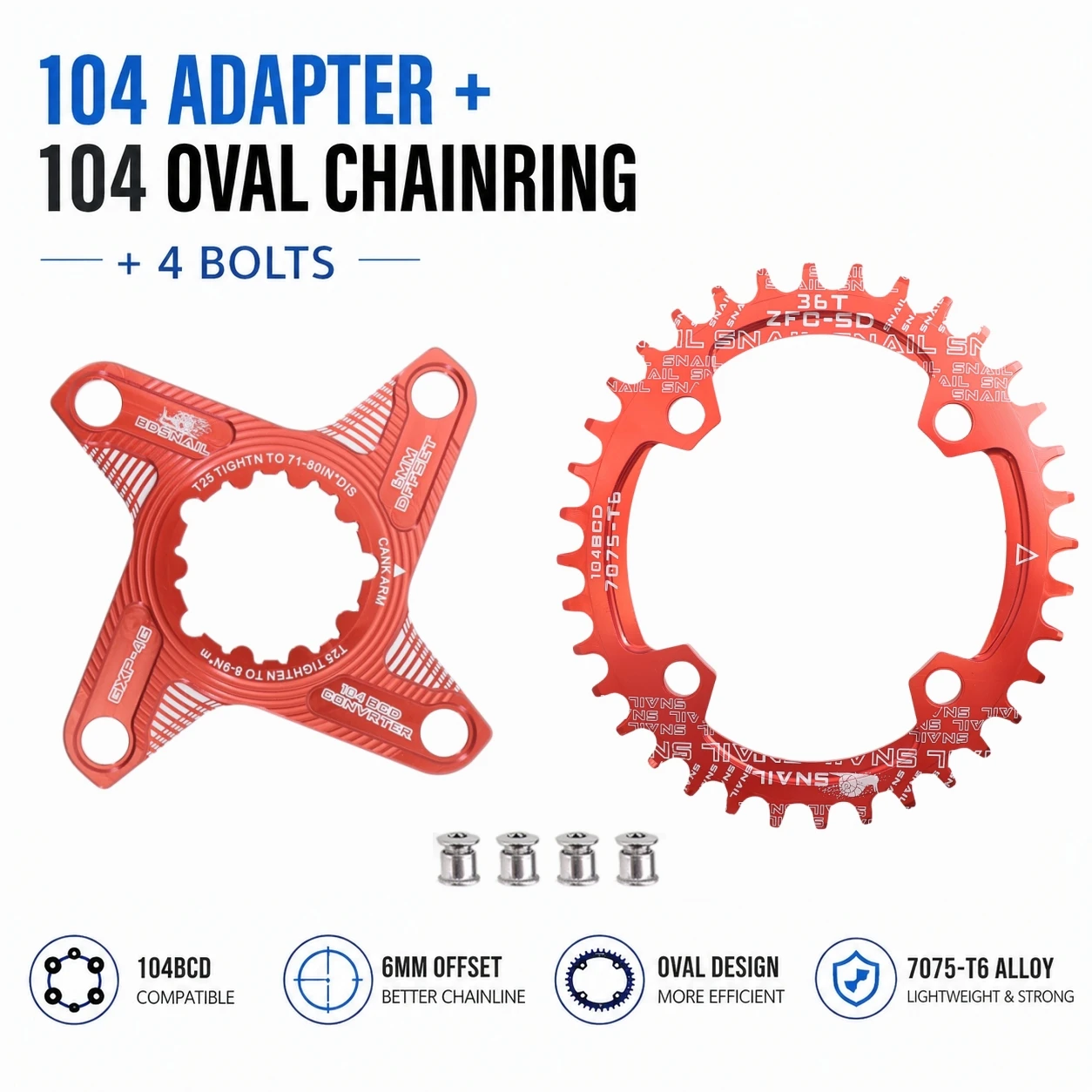 スネイルラウンドオーバルチェーンリング 6mmオフセット SRAM XX1