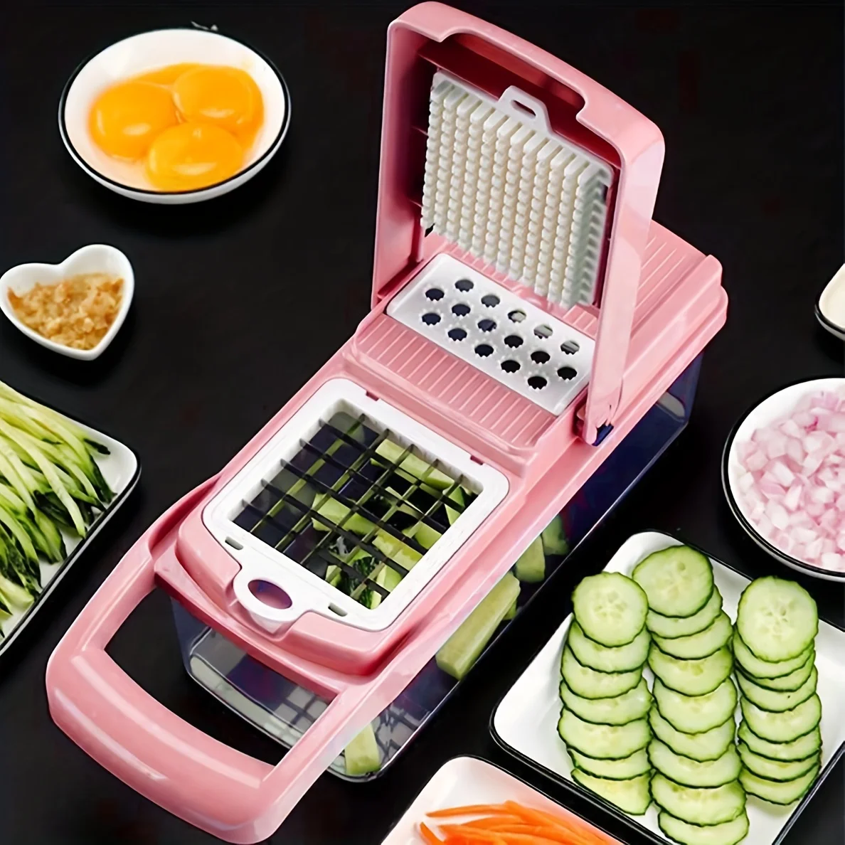 16pcs/1set Multifunctional Vegetable Chopper Onion Chopper Handle Food Grate Food Chopper Kitchen Vegetable Slicer Dicer Cut