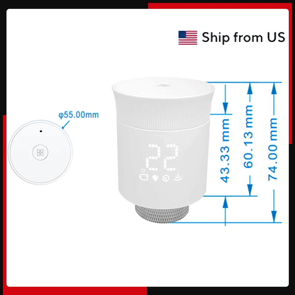 Умный термостатический радиаторный клапан, еженедельный программируемый цифровой радиаторный клапан, температура Zigbee, совместимая с Amazon Alexa