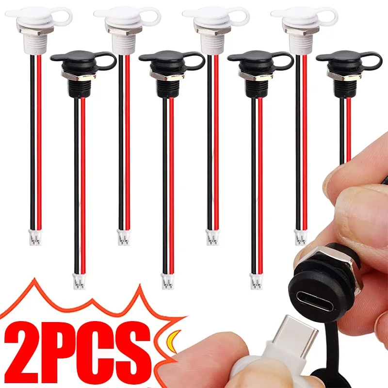 

Водонепроницаемый гнездовой разъем USB C для монтажа на панели, 2-проводной косичка, кабельный замок для карт для промышленного автомобильного морского порта питания