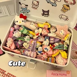 21pcs Kitty Hair Clip Sanrio Hair Clip Cute Kitty 50th Anniversary Girl Kawaii Kitty Braided Hair Accessories Gift Selection