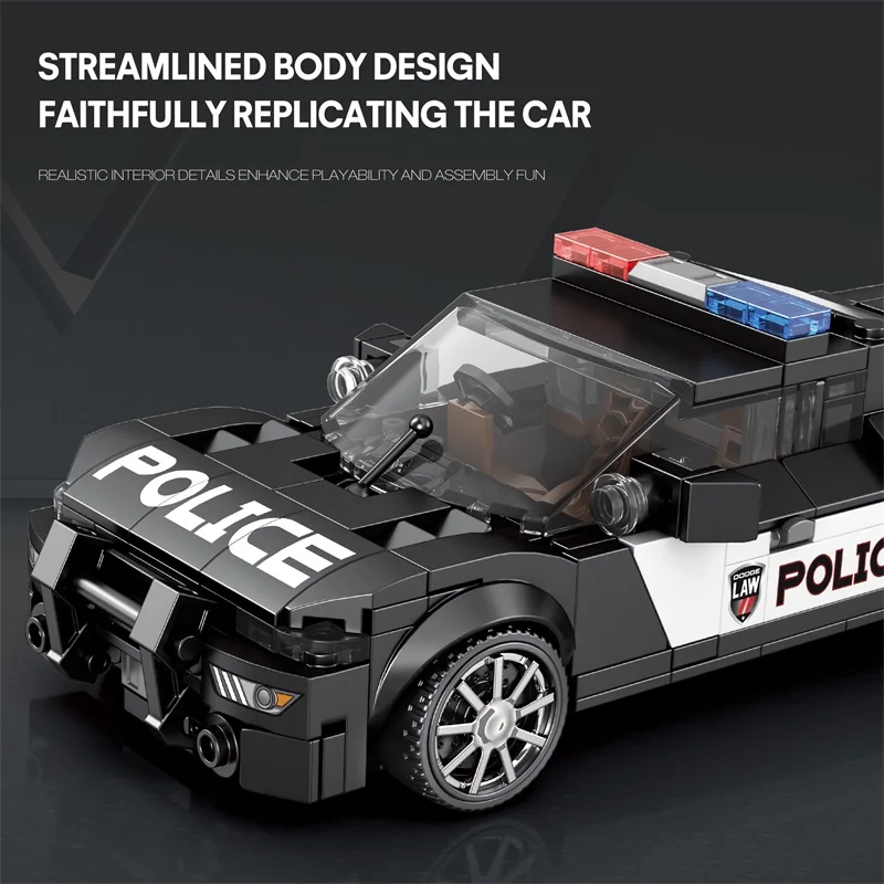 مدينة جديدة SWAT سباق السيارات اللبنات نموذج الشرطة سرعة السيارات الرياضية اللعب لتقوم بها بنفسك الطوب سيارة هدايا عيد ميلاد للبنين أطفال 1:24