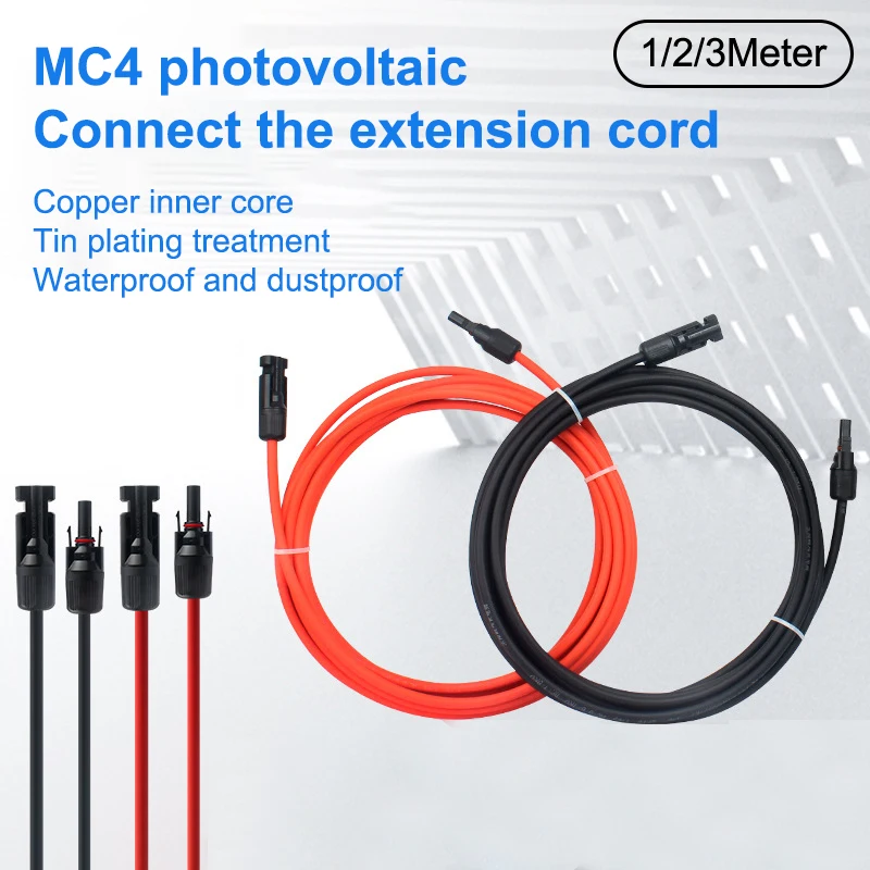 14AWG Solar Panel Cable Wire 1000/1500V PV DC Connector Solar Cable Photovoltaic Wire With Male And Female Extension Cord