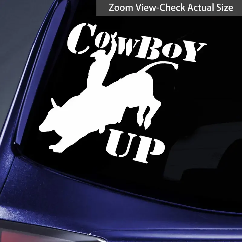 1pc Cowboy Up Country Horse Bull Riding Car Sticker For Laptop Water Bottle Car Truck SUV Motorcycle Vehicle Paint Window Wall G